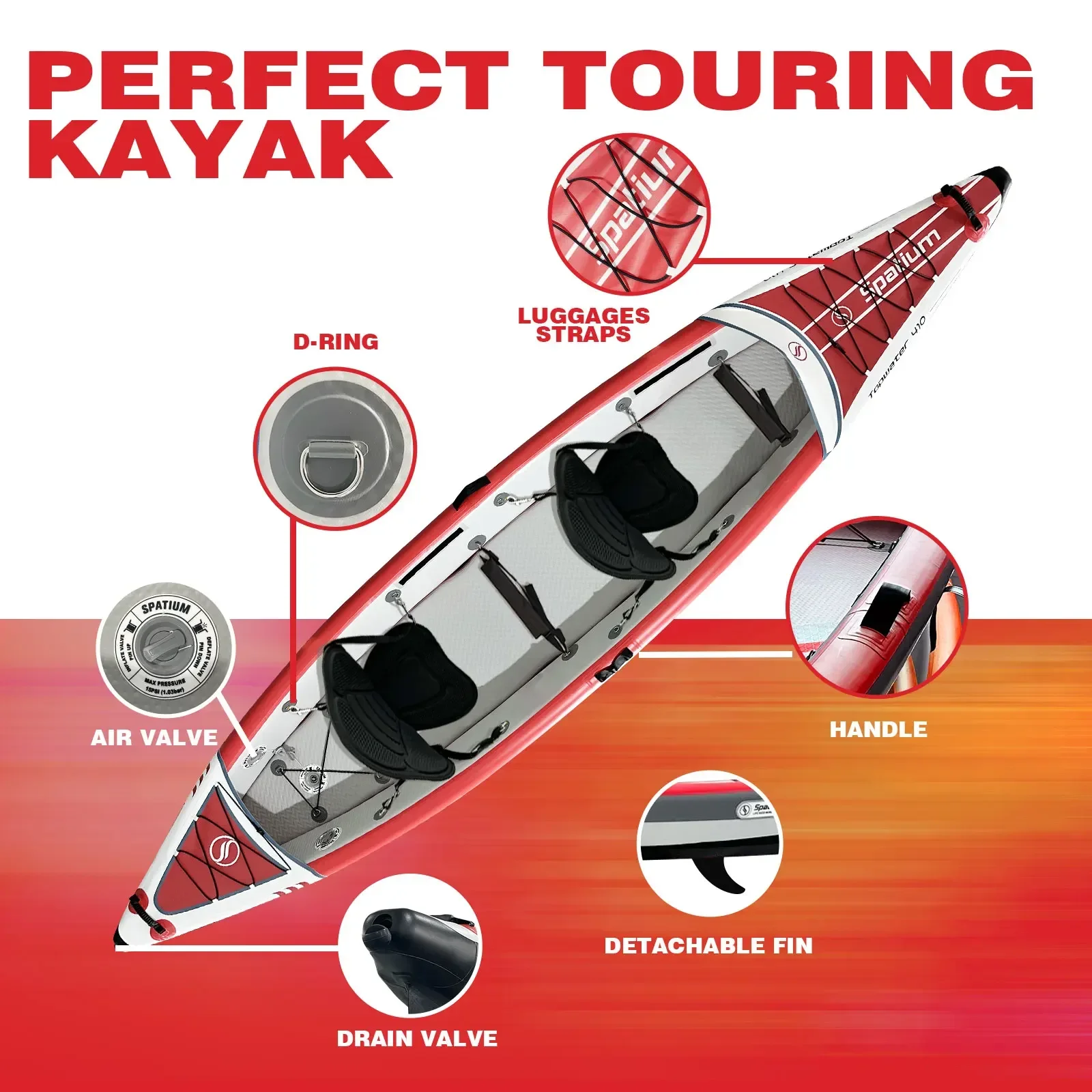 Spatium Inflatable Kayak PVC F - Fishing Kayak Paddle review and price